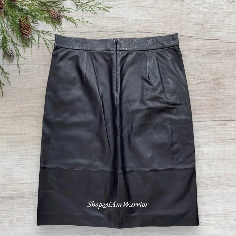 J.Crew Collection NWT genuine leather a-line midi-skirt *shop@iamwarrior